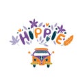 Hippie vector illustration