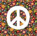 Hippie wallpaper with flowers print