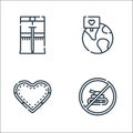 Hippies line icons. linear set. quality vector line set such as stop, love, global
