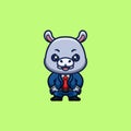 Hippo Business Cute Creative Kawaii Cartoon Mascot Logo