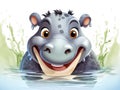 Hippo cartoon Royalty Free Stock Photo