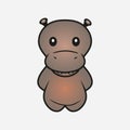 Hippo cartoon. Hippopotamus. Sample for soft toys. Print for clothes, t-shirts. Vector. Royalty Free Stock Photo