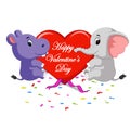 Hippo and elephant cartoon Royalty Free Stock Photo