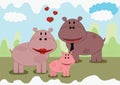 Hippo family Royalty Free Stock Photo