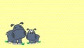 hippo family cartoon background card illustration Royalty Free Stock Photo