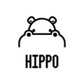 Hippo Head Logo design vector template. Hippopotamus animal Logotype concept lineart style Royalty Free Stock Photo