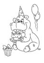 Hippo holiday birthday coloring pages