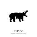 hippo icon in trendy design style. hippo icon isolated on white background. hippo vector icon simple and modern flat symbol for