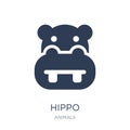 Hippo icon. Trendy flat vector Hippo icon on white background fr