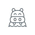 hippo icon vector from animals concept. Thin line illustration of hippo editable stroke. hippo linear sign for use on web and