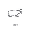 Hippo linear icon. Modern outline Hippo logo concept on white ba