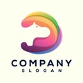 Collorful hippo media logo design Royalty Free Stock Photo