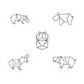 Hippo Origami Geometric Vector