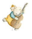Hippo playing cello
