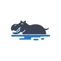 Hippo Resting Water Icon Royalty Free Stock Photo