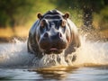 Ai Generated illustration Wildlife Concept of Hippo South Africa