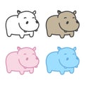 Hippo Vector hippopotamus icon logo cartoon illustration character Royalty Free Stock Photo