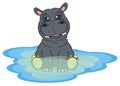 Hippo on the water