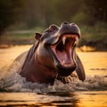 Hippo yawn Royalty Free Stock Photo