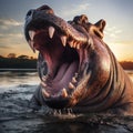 Hippo yawn Royalty Free Stock Photo