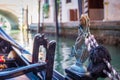 Hippocampus, detail of a Venetian gondola in Venice, Italy Royalty Free Stock Photo