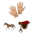 Hippodrome and horse cartoon icons in set collection for design. Horse Racing and Equipment vector symbol stock web Royalty Free Stock Photo