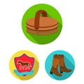 Hippodrome and horse flat icons in set collection for design. Horse Racing and Equipment vector symbol stock web Royalty Free Stock Photo