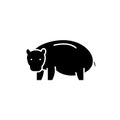 Hippopotamus black icon, vector sign on isolated background. Hippopotamus concept symbol, illustration Royalty Free Stock Photo