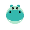 Hippopotamus. Cartoon Animal Head