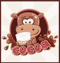 Hippopotamus with cocoa drink