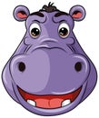 Hippopotamus Face In Cartoon Style