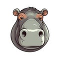 Hippopotamus Face Sticker On Isolated Tansparent Background, Png, Logo. Generative AI