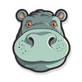 Hippopotamus Face Sticker On Isolated Tansparent Background, Png, Logo. Generative AI