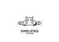 Hippopotamus hippo black line outline logo icon designs vector Royalty Free Stock Photo