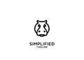 Hippopotamus hippo black line outline logo icon designs vector Royalty Free Stock Photo