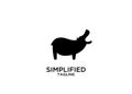 Hippopotamus hippo head black silhouette logo icon designs vector Royalty Free Stock Photo