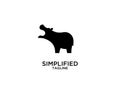 Hippopotamus hippo head black silhouette logo icon designs vector Royalty Free Stock Photo