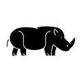 Hippopotamus, hippo icon, vector illustration, sign on isolated background Royalty Free Stock Photo