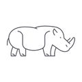 Hippopotamus,hippo vector line icon, sign, illustration on background, editable strokes Royalty Free Stock Photo