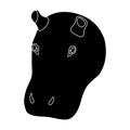 Hippopotamus icon in black style isolated on white background. Realistic animals symbol stock vector illustration. Royalty Free Stock Photo