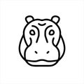 Hippopotamus icon isolated on white background from animals collection. Royalty Free Stock Photo