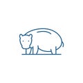 Hippopotamus line icon concept. Hippopotamus flat vector symbol, sign, outline illustration.