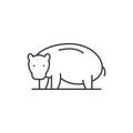 Hippopotamus line icon concept. Hippopotamus vector linear illustration, symbol, sign