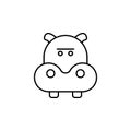 hippopotamus line icon. Element of jungle for mobile concept and web apps illust