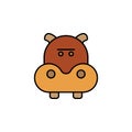 hippopotamus line icon. Element of jungle for mobile concept and web apps illustration. Thin line