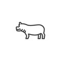 Hippopotamus line icon