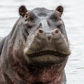 Hippopotamus in the Okavanga Delta in Botswana Royalty Free Stock Photo