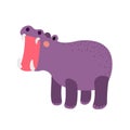 Hippopotamus opening mouth animal cartoon character vector illustration