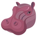 Hippopotamus portrait made in unique simple cartoon style. Head of hippo. Isolated artistic stylized icon for your Royalty Free Stock Photo