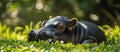 Hippopotamus Resting in Grass Royalty Free Stock Photo